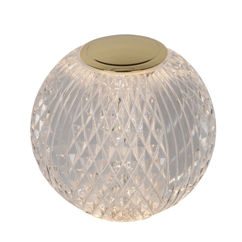 Lucide CINTRA - Nabíjacia Stolná lampa - Batéria - Ø 9 cm - LED Rozm. - 1x1,5W 2700K - 3 StepDim - Transparent